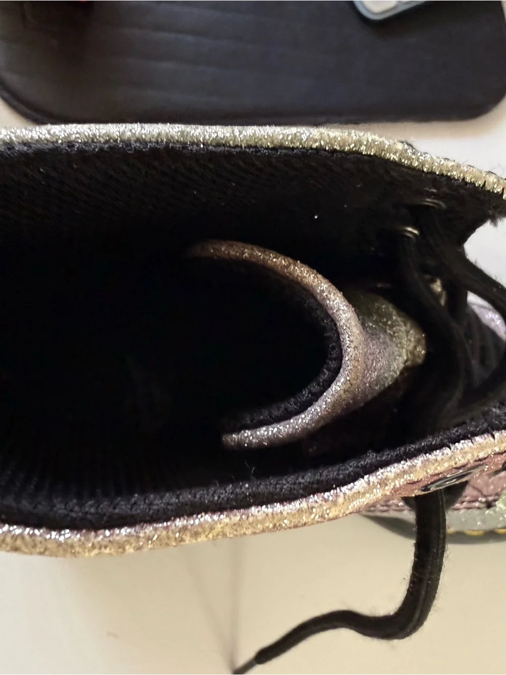 Dr. Martens Iridescent Glitter Lace-Up Ankle Boots
